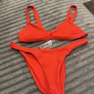Vitamin A bikini top and bottom, red NWT
